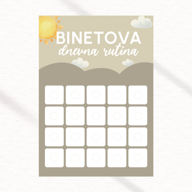 Personaliziran plakat za dnevno rutino – z imenom otroka