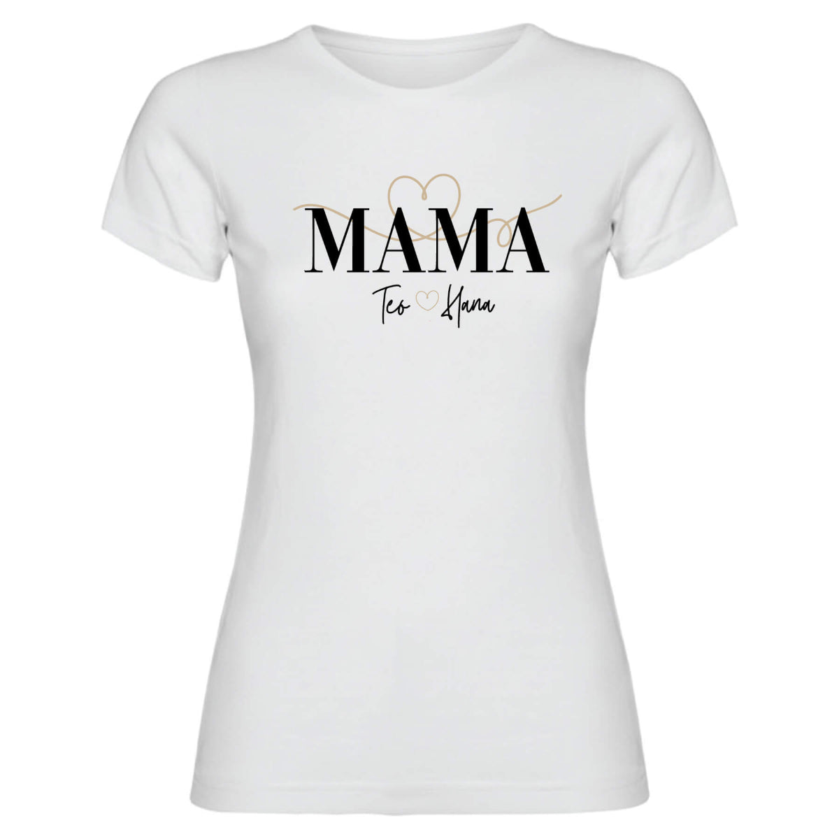 Personalizirana majica z napisom mama in dodanimi imeni otrok