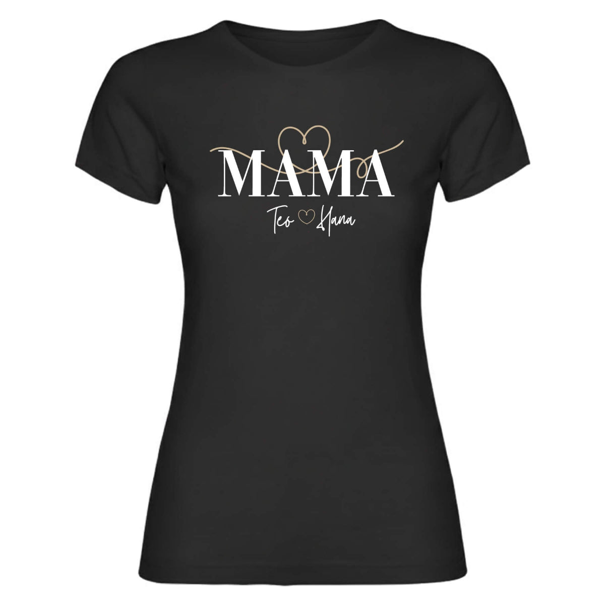 Personalizirana majica z napisom mama v črni barvi