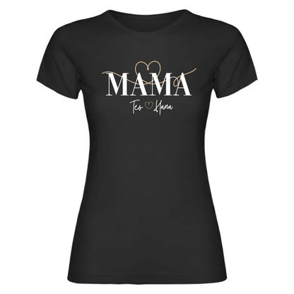Personalizirana majica z napisom mama v črni barvi
