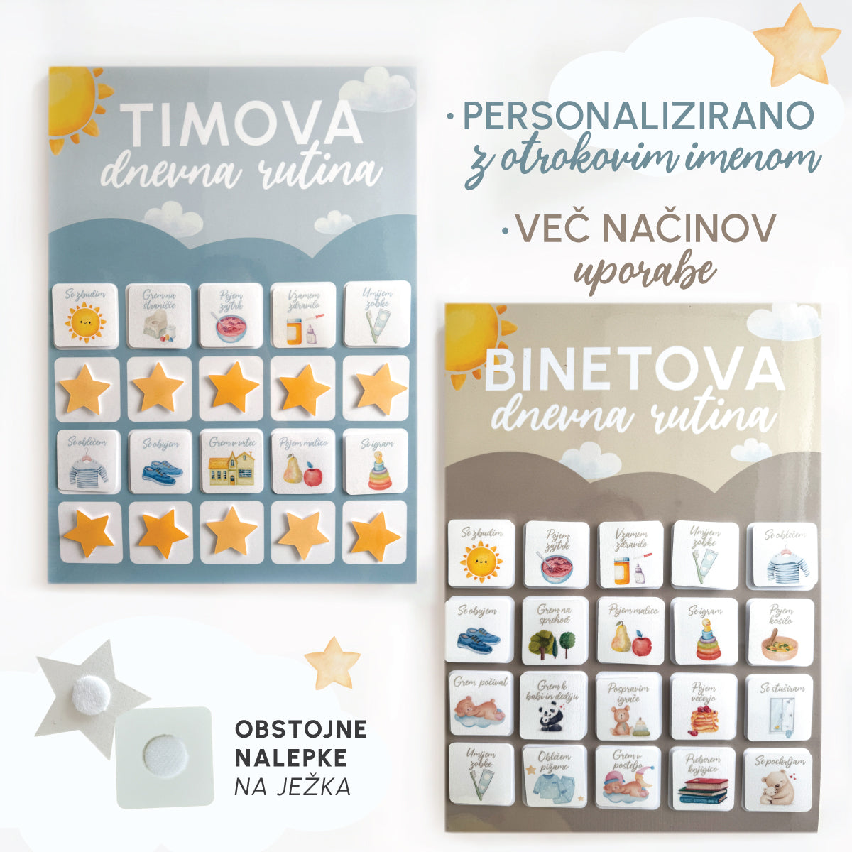 Personaliziran plakat za dnevno rutino – z imenom otroka