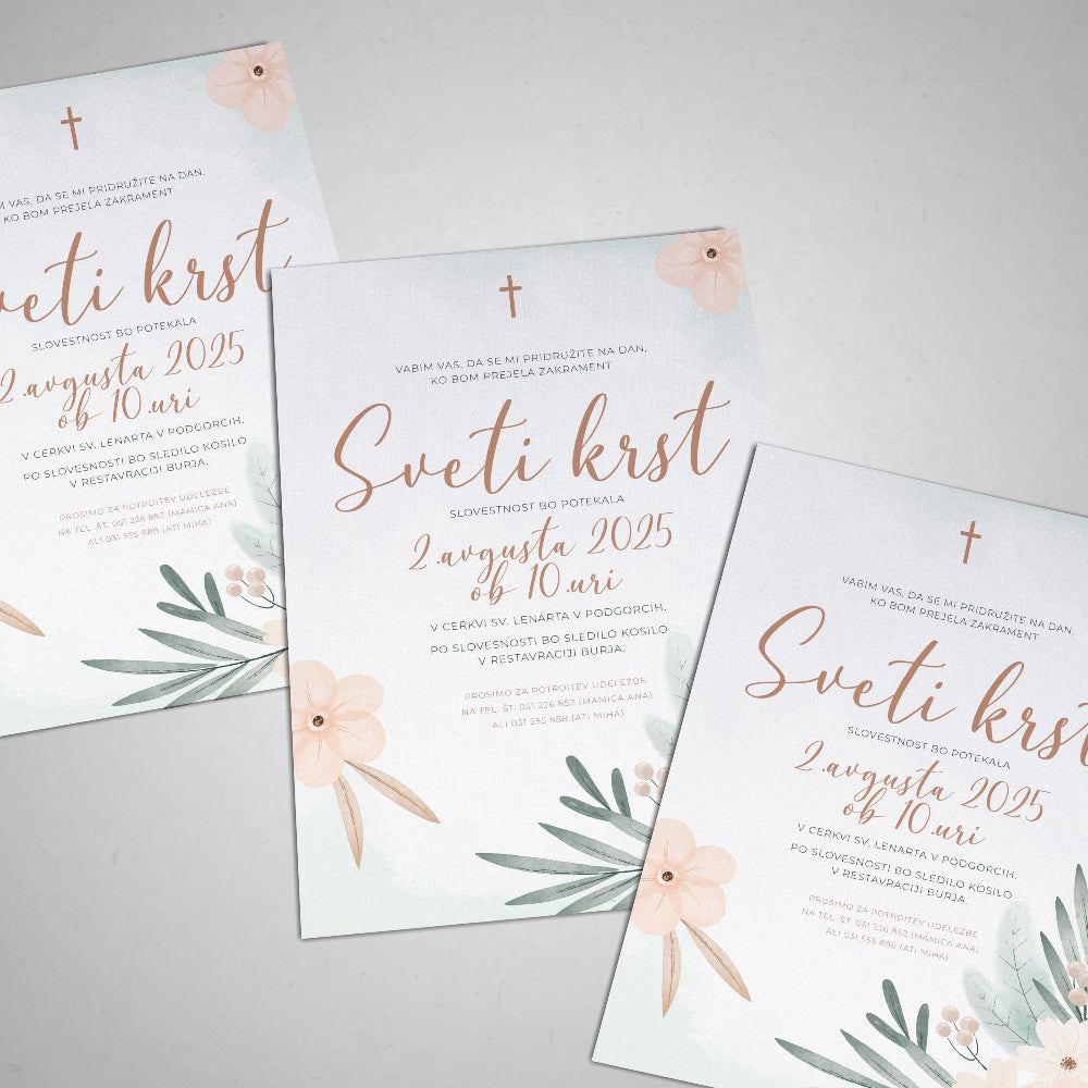 Personalizirano vabilo za Krst