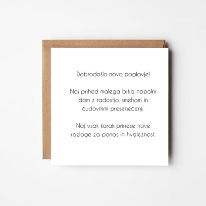 Čestitka ob rojstvu ''zajčica''