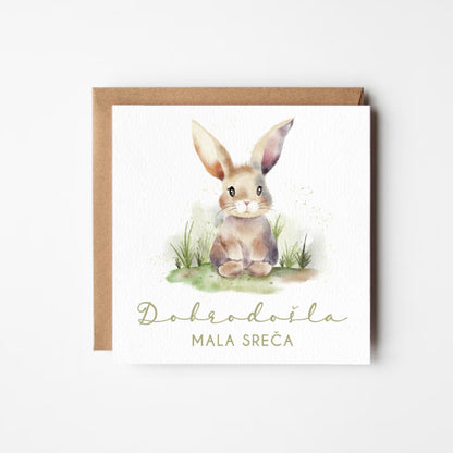 Personaliziran plakat z rojstnimi podatki - zajček