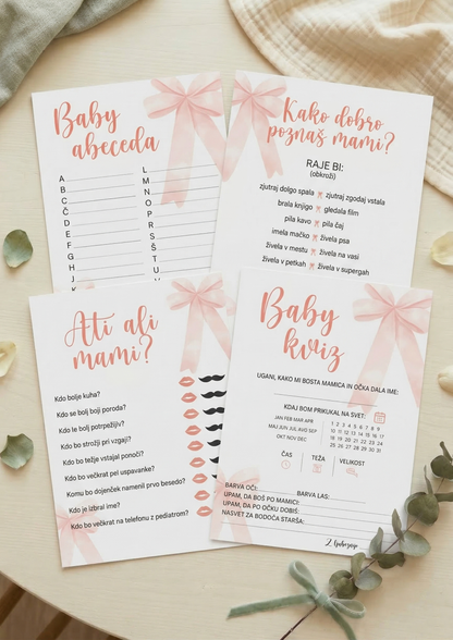 Komplet baby shower tiskovin
