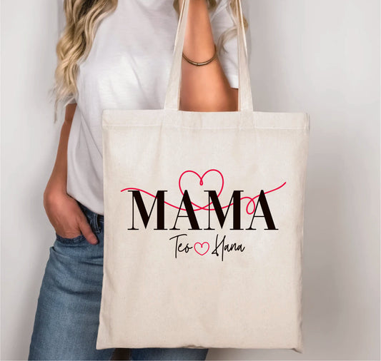 Bombažna vrečka Personalizirana z imeni otrok