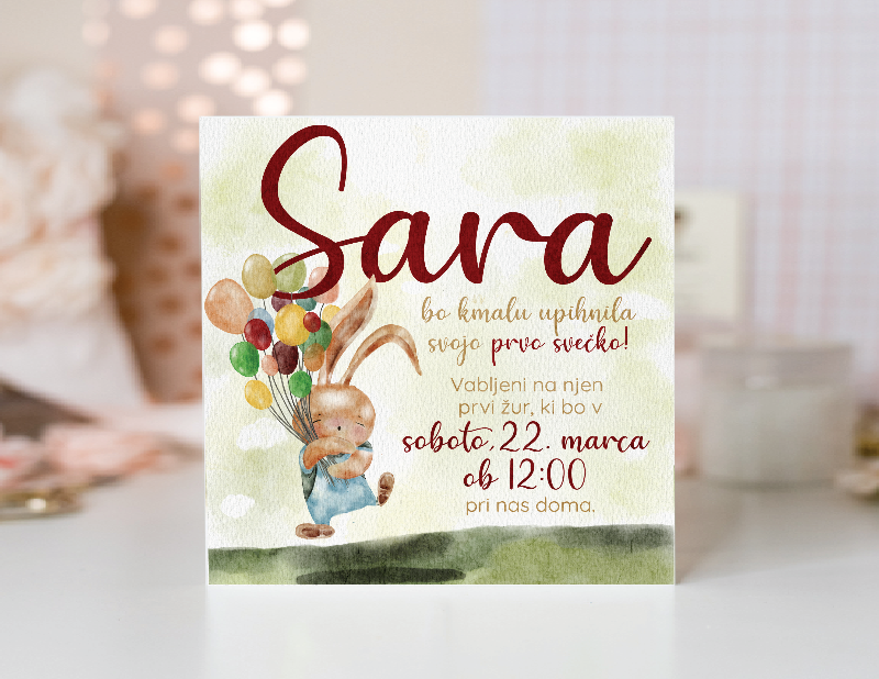 Personalizirano vabilo za rojstni dan